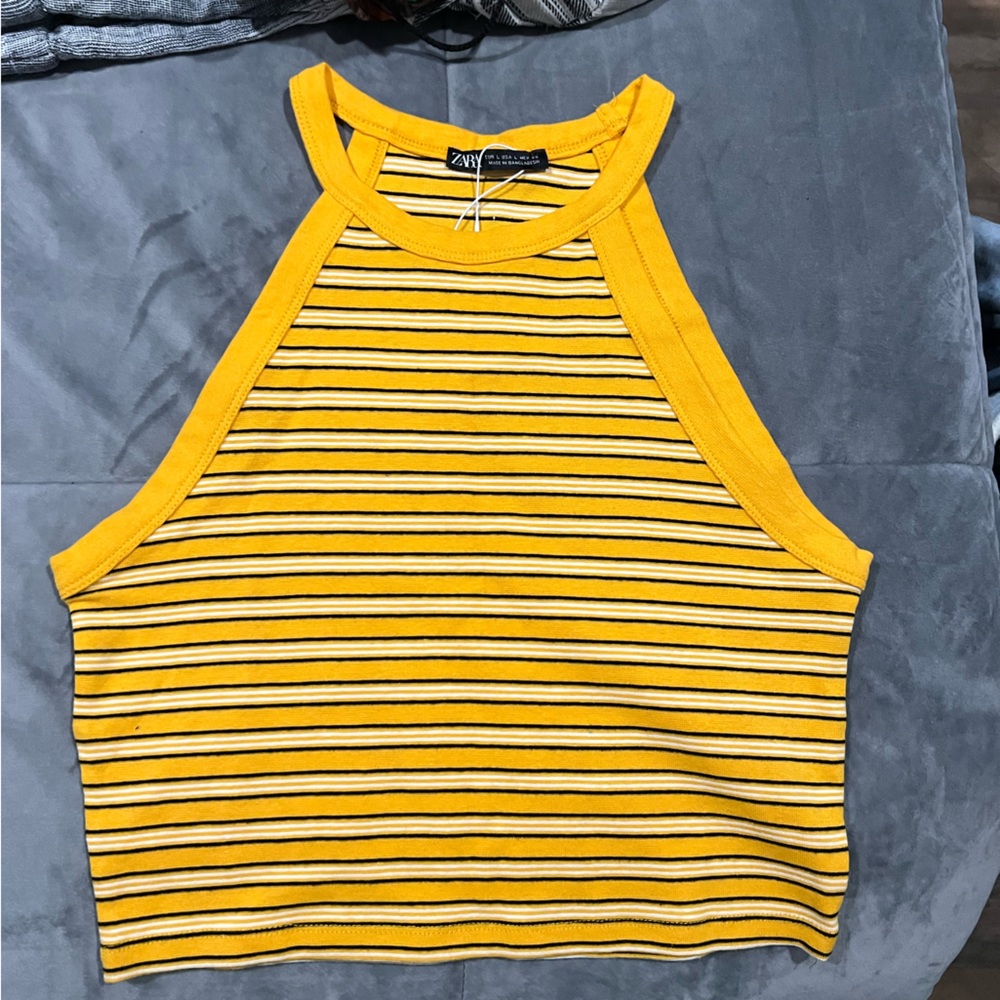 Zara stripped crop top